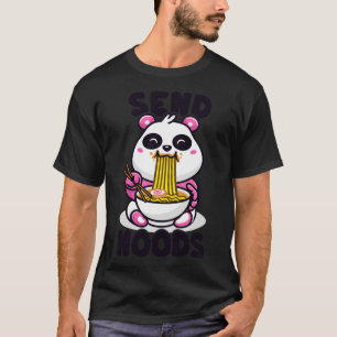 Camiseta Cute Kawaii Panda Envía Noods Graciosa Pun De Fide