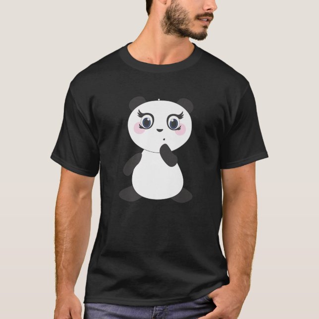 Camiseta Cute Kawaii Panda Girl - Surprise Design Edition (Anverso)