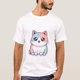 Camiseta Cute Kawaii Pastel Cat Sticker Sparkle Eyes Kitty✨