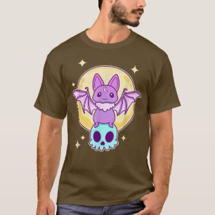 Camiseta Cute Kawaii Pastel Gótico Asombroso Bat Skeleton -