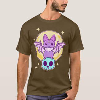 Camiseta Cute Kawaii Pastel Gótico Asombroso Bat Skeleton -