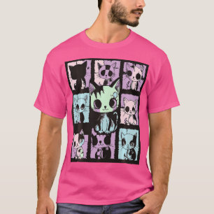 Camiseta Cute Kawaii Pastel Gótico Patchwork Gráfico gótico