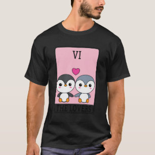Camiseta Cute Kawaii Pingüinos Mayor Arcana Los Amantes Tar