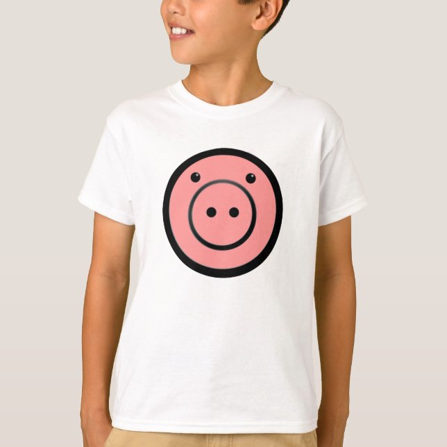 Camiseta Cute Kawaii Pink Piggy Vector de Cerdo (Anverso)