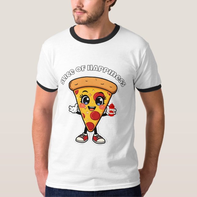 Camiseta Cute Kawaii Pizza T-Shirt  (Anverso)