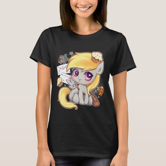 Camiseta Cute kawaii potero pony con letras y quequitos (Anverso)