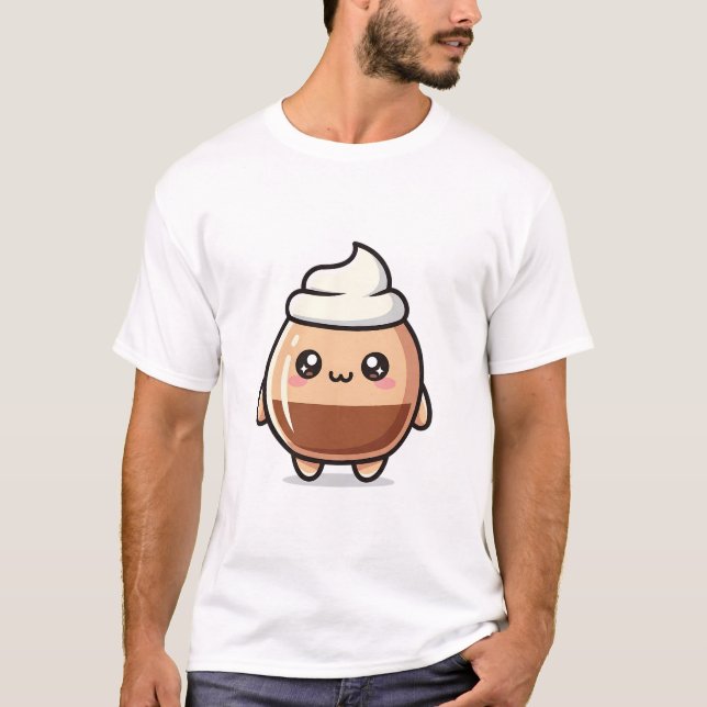 Camiseta Cute Kawaii Pudding – Adorable Dessert Character (Anverso)