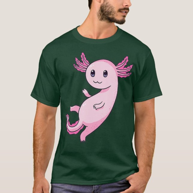 Camiseta Cute Kawaii Purple Axolotl Pastel Gótico UWU Face (Anverso)