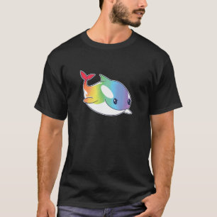 Camiseta Cute Kawaii Rainbow Whale , Regalo Orca Lover
