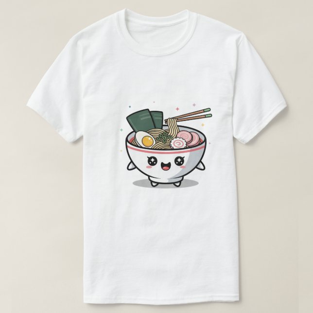 Camiseta Cute Kawaii Ramen Bowl (Diseño del anverso)
