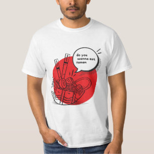 Camiseta Cute Kawaii Ramen - Divertida Comida Japonesa