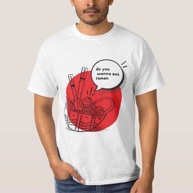 Camiseta Cute Kawaii Ramen - Funny Japanese Food  (Anverso)