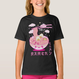 Camiseta Cute Kawaii Ramen Noodles Anime Chicas de Ramen, a