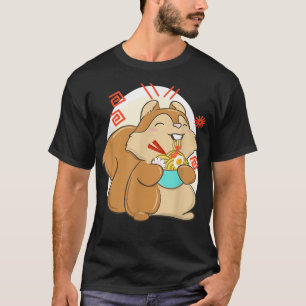 Camiseta Cute Kawaii Ramen Squirrel fideos japoneses