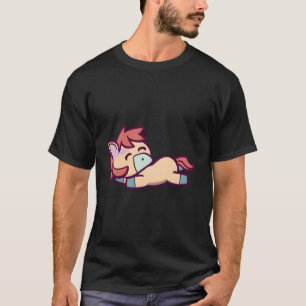 Camiseta Cute Kawaii Sleeping Horse Design