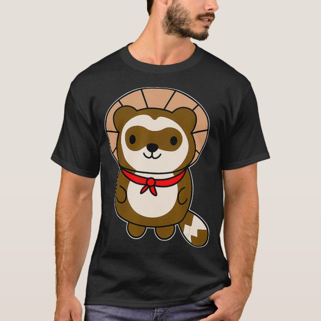 Camiseta Cute Kawaii Tanuki   Japanese Raccoon Dog Gift (Anverso)