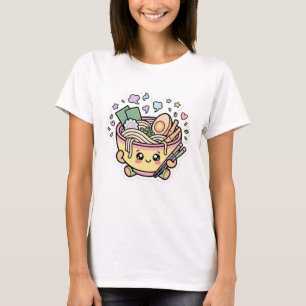 Camiseta Cute Kawaii Tazón de Ramen Anime Estética Japonesa