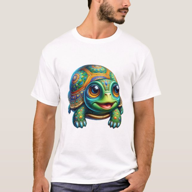 Camiseta Cute Kawaii Tortuga Clipart  (Anverso)