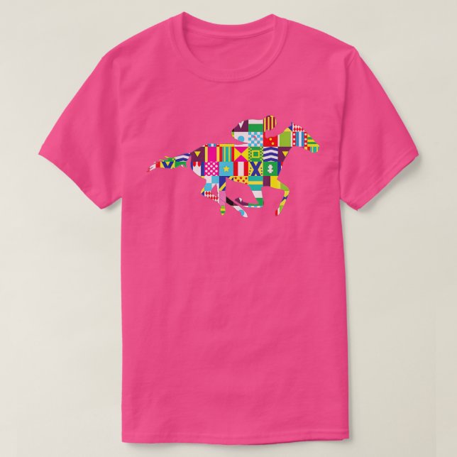Camiseta Cute Kentucky Horse Carreras Silks  (Diseño del anverso)