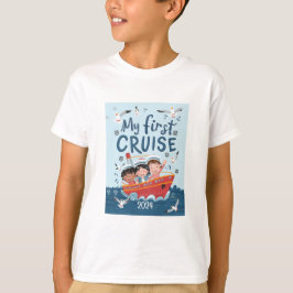 Camiseta Cute Kids My First Cruise Personalizado