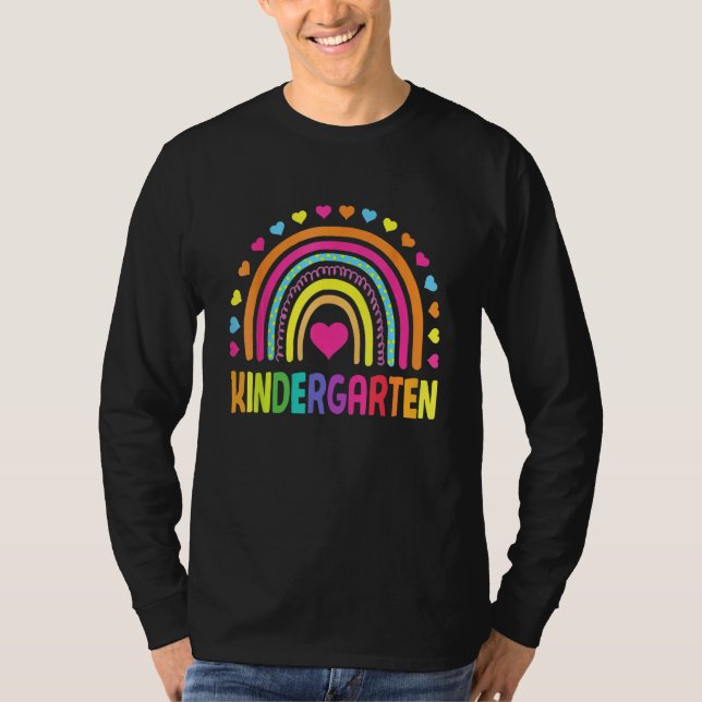 Camiseta Cute Kindergarten Rainbow Girls Kids Teacher Team  (Anverso)