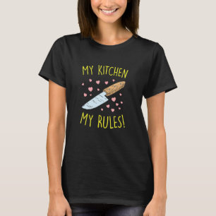 Camiseta Cute Kitchen Rules Baker Baking Humor Novedad Knif