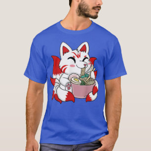 Camiseta Cute Kitsune Ramen Bowl Noodle Japonés Kawaii Ani