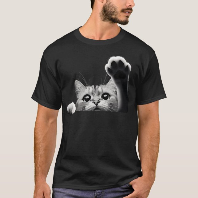 Camiseta Cute Kitten Big Eyes Cat Outstretched Paw (Anverso)