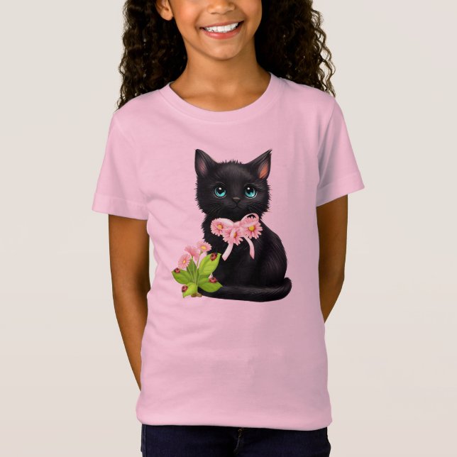Camiseta Cute Kitten y Ladybugs (Anverso)