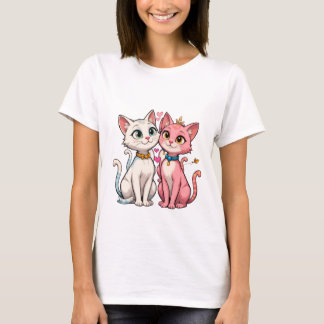 Camiseta Cute Kitty Cats Mejores Amigos