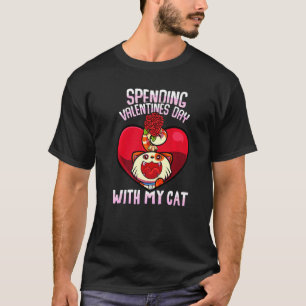 Camiseta Cute Kitty Meow Gastando El día de San Valentín Co