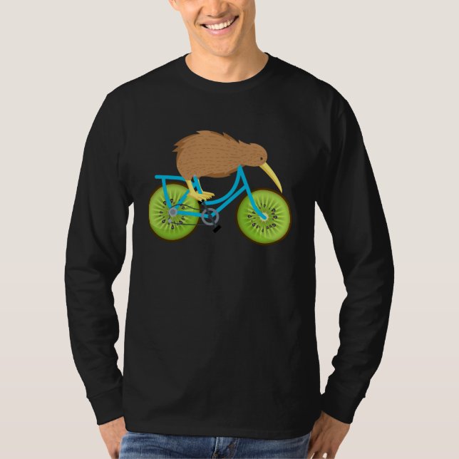 Camiseta Cute Kiwi On Bicycle Kiwi Cycling Team Biking Cycl (Anverso)