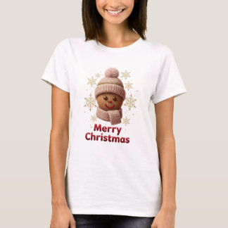 Camiseta Cute Knitted Gingerbread Merry Christmas T-Shirt |
