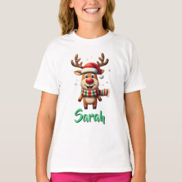 Camiseta Cute Knitted Reindeer Christmas Illusion T-Shirt