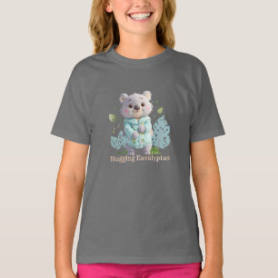 Camiseta Cute Koala Abrazando hojas de eucalipto -