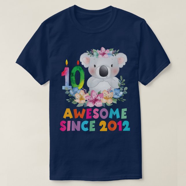 Camiseta Cute koala bear 10 years birthday outfit for boys  (Diseño del anverso)