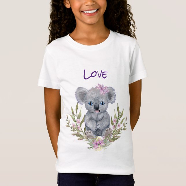 Camiseta Cute Koala Bear Floral (Anverso)