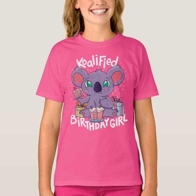 Camiseta Cute Koala Bear Koalified Birthday Chica Pink (Anverso)