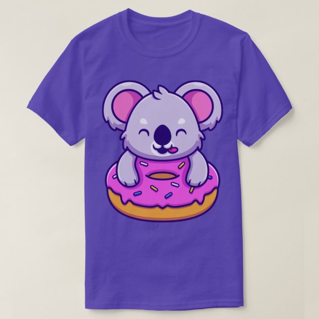Camiseta Cute Koala comiendo donut (Diseño del anverso)