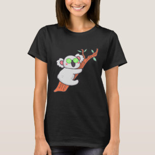 Camiseta Cute Koala Con Una Gafas De Sol Colgando En Un Id 