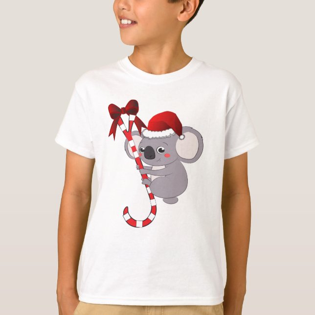 Camiseta Cute koala con una gorra de klaus de santa escalan (Anverso)