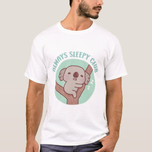 Camiseta Cute Koala Durmiendo, Siempre Divertido Club de lo