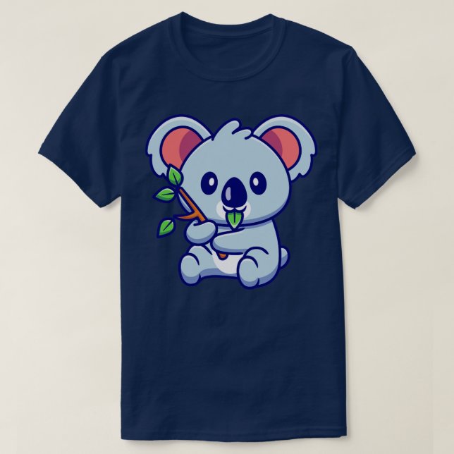Camiseta Cute Koala Eating Leaf (Diseño del anverso)