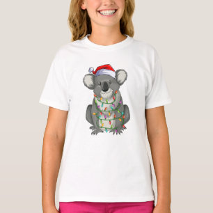Camiseta Cute koala en Chica de luces de navidades
