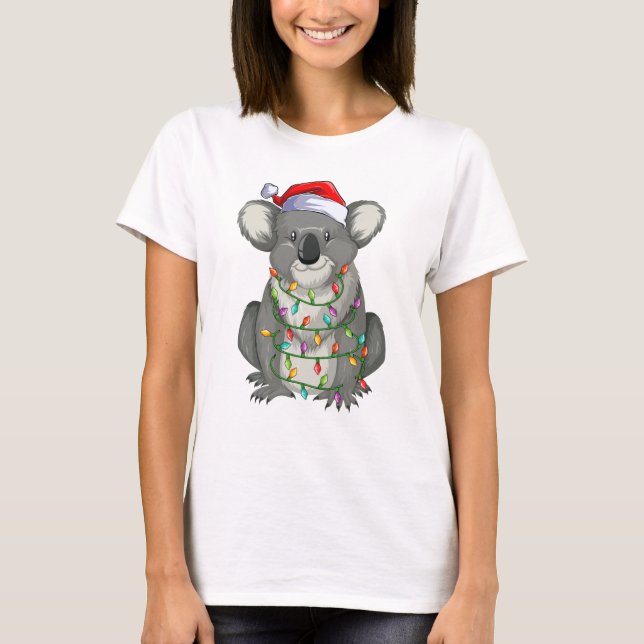 Camiseta Cute koala en navidades ilumina a las mujeres (Anverso)
