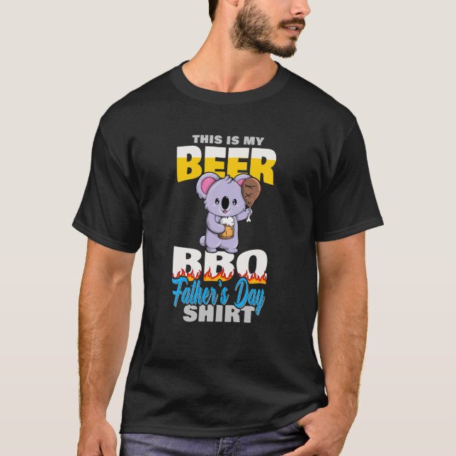 Camiseta Cute Koala Funny Bbq Grilling Beer Lover Padre's (Anverso)