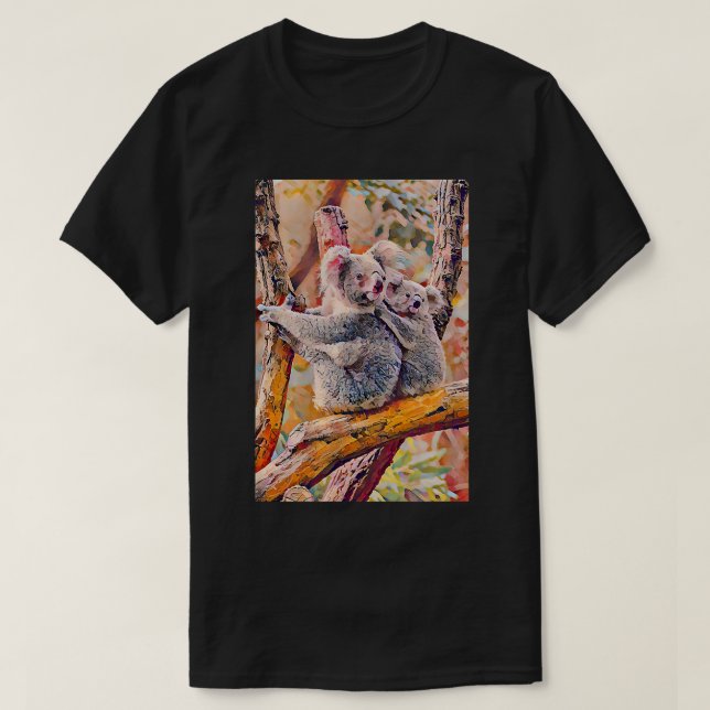 Camiseta Cute Koala Marsupial de pintura al óleo australian (Diseño del anverso)