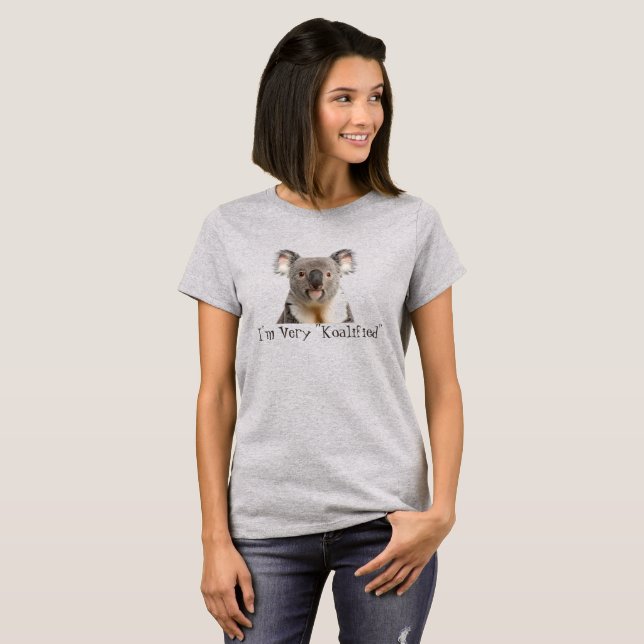 Camiseta Cute Koala Oso Animal Muy Koalificado Fun Cita (Anverso completo)
