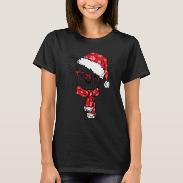 Camiseta Cute Koala with Santa Hat Xmas Koala  For Women Ki (Anverso)
