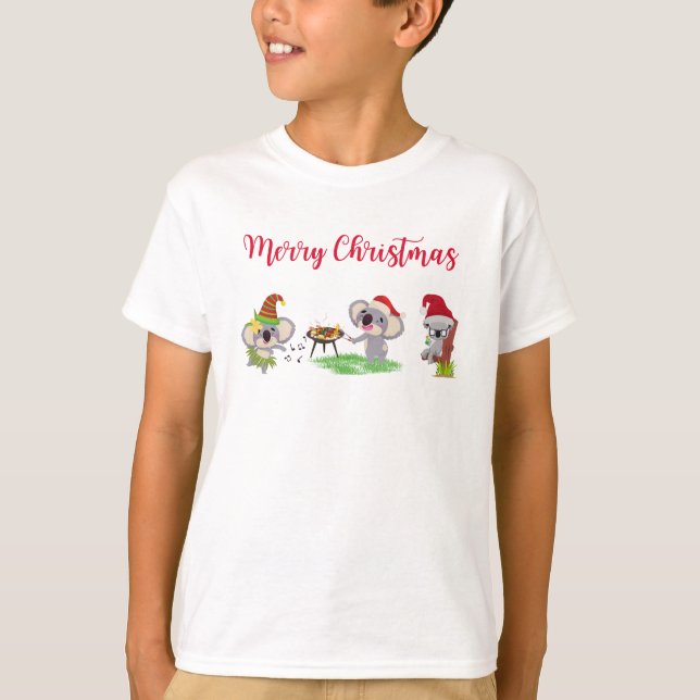 Camiseta Cute Koalas disfrutando de un Navidad caliente aus (Anverso)